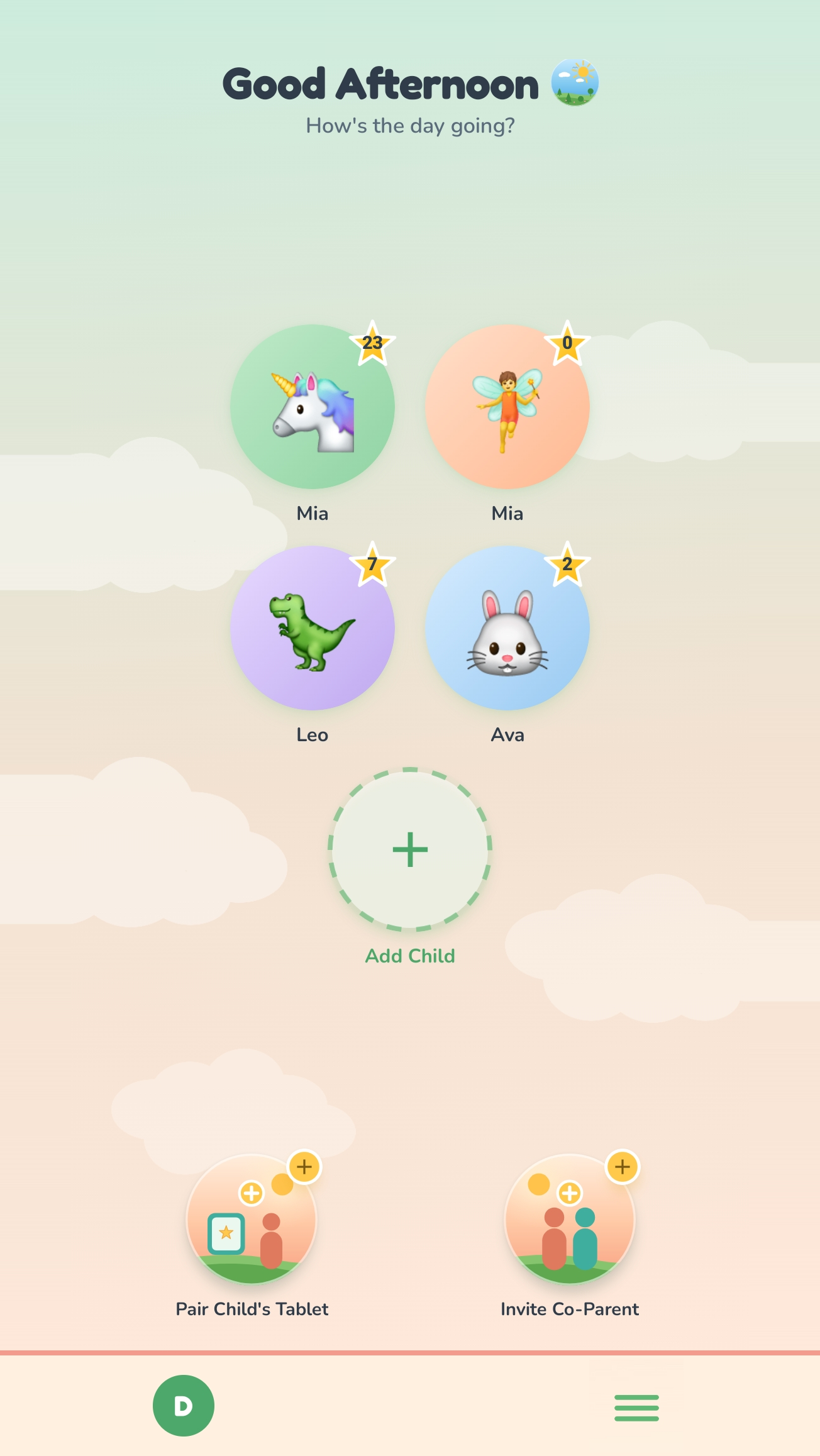 Parent dashboard